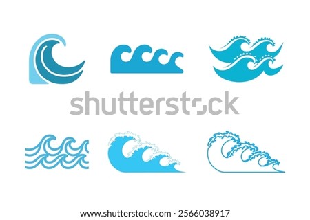 Collection of Vector Ocean Wave Illustrations