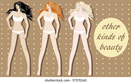 collection of vector other ethnic woman's figures
