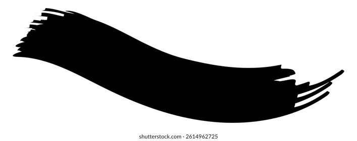 Collection of vector paint bold brush strokes, hand drawn thick grunge lines and rectangle shapes. Sketchy bold horizontal lines. Black ink brush strokes and banners. Grunge marker highlight