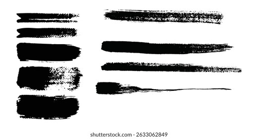 Sammlung von Vektorfarbe fette Pinselstriche, handgezeichnete dicke Grunge-Linien und Rechteck Formen modernen Grunge	 Hintergrundpinsel
