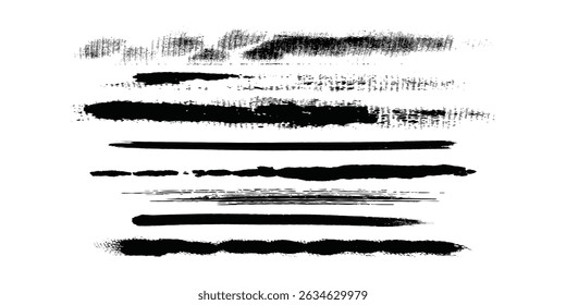 Collection of vector paint bold brush strokes, hand drawn thick grunge lines and rectangle shapes modern grunge modern arts