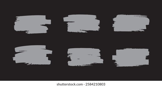 Collection of vector paint brush stroke, ink splatter, grunge line and artistic design elements. Dirty overlay, watercolor splash, black silhouette and torn paper set. Collection of ink Brush Strokes.