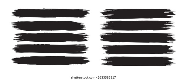 Collection of vector paint brush stroke, ink splatter, grunge line and artistic design elements.. Grungy brushes collection. Brush stroke paint boxes on white background - stock vector.Brush strokes.