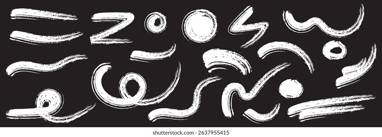 Collection of vector paint brush stroke, ink splatter, grunge line and artistic design elements. Vector brush stroke decorative grunge design banner background. eps 10