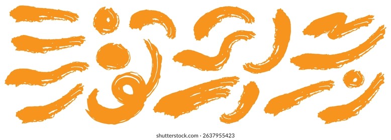 Collection of vector paint brush stroke, ink splatter, grunge line and artistic design elements. Vector brush stroke decorative grunge design banner background. eps 10