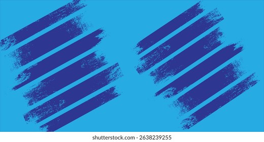 Collection of vector paint brush stroke, ink splatter, grunge line and artistic design elements. Dirty overlay, watercolor splash, blue silhouette and torn paper set. Social media business banner art
