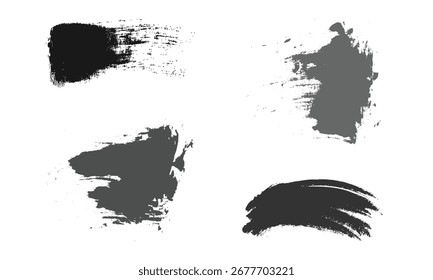 Colección de pinceladas de Vector, salpicaduras de tinta, línea grunge y Elementos de diseño artísticos. Superposición sucia, salpicaduras de acuarela, silueta negra y juego de papel rasgado. Arte de Anuncio de negocios de redes sociales