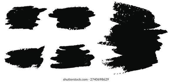 Collection of vector paint brush stroke, ink splatter, grunge line and artistic design elements.Vector grunge paintbrush.