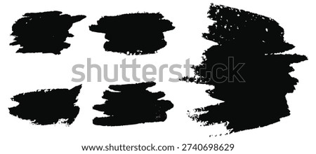 Collection of vector paint brush stroke, ink splatter, grunge line and artistic design elements.Vector grunge paintbrush.