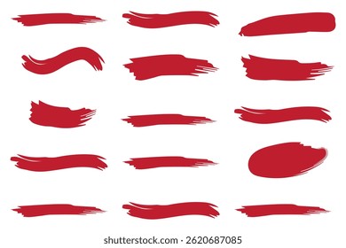 Collection of vector paint brush strokes, hand drawn brush stroke textures set