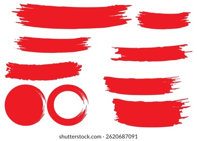 Collection of vector paint brush strokes, hand drawn brush stroke textures set