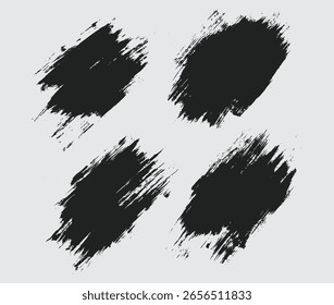 Collection of vector paint ink grunge texture brush stroke background design