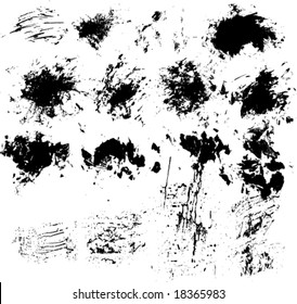 collection of vector paint splatters