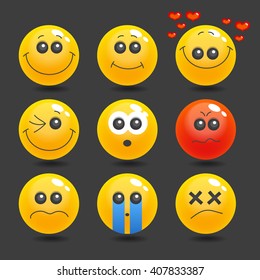 Collection of vector people with emotions