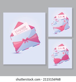 Colección de postales vectoriales para el Día de San Valentín.