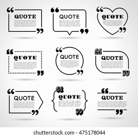 Collection of vector quote decoration labels for web and paper publishing