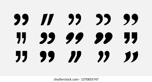 Collection vector Quote icons. Quotes vector icons. Black Quotes icons. Eps10