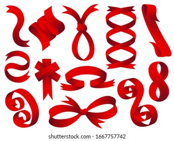 Red Set Ribbon Numbers Vector Stock Vector (Royalty Free) 227825518