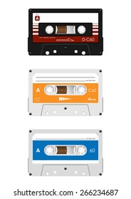 Collection of vector retro audio cassettes.