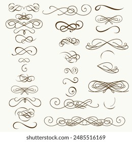 Collection of vector retro calligraphic flourishes