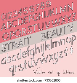 Collection of vector retro letters, font and alphabet