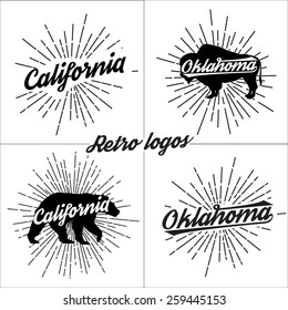 Collection of vector retro t-shirt logos