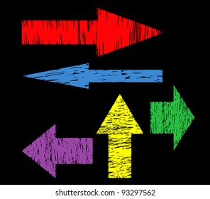 collection of vector rough color arrows for design