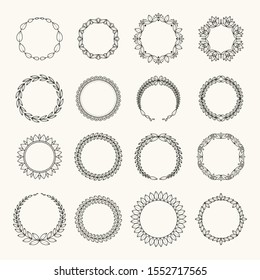 Collection of vector round frames.
Design for menu, invitation, postcards, posters and other.