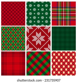 collection of vector seamless Christmas backgrounds 
