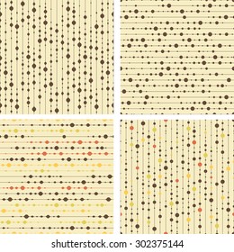 Collection of vector seamless pattern. Abstract background with circles