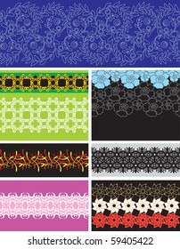 Collection vector seamless pattern wallpapers