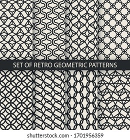 Collection of vector seamless patterns. Modern stylish textures. Repeating geometric tiles with hexagonal elements