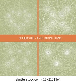 collection of vector seamless texture of spider web