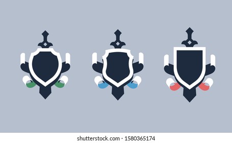 Collection Vector Shield Crests Badges Stock Vector (Royalty Free ...