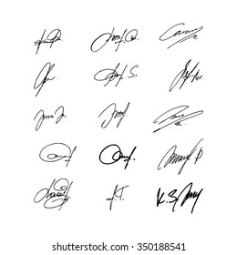 Collection Vector Signatures Fictitious Autograph Vector Stock Vector ...