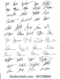 Collection of vector signatures fictitious Autograph. Business signs. 