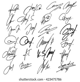 Collection Vector Signatures Fictitious Autograph Vector Stock Vector ...