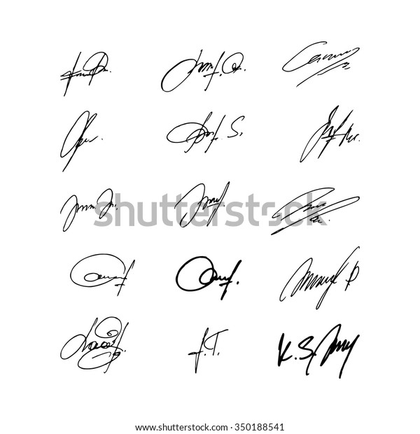 Collection Vector Signatures Fictitious Autograph Vector Stock Vector ...