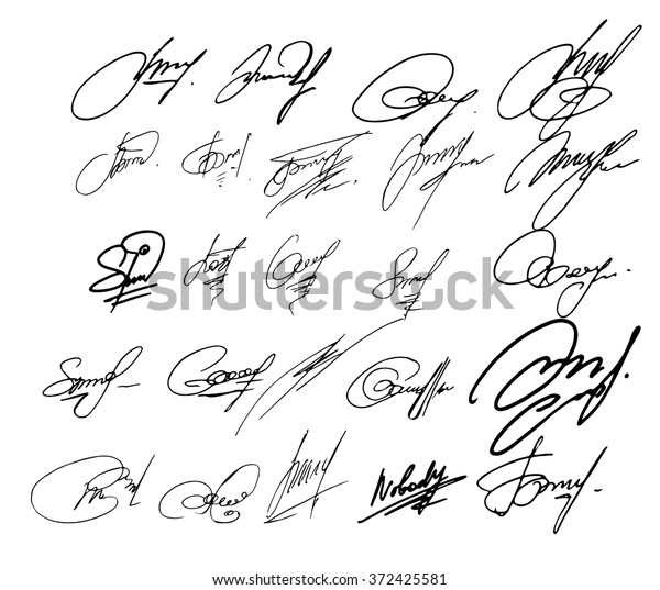 Collection Vector Signatures Fictitious Autograph Vector Stock Vector ...