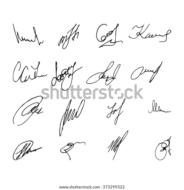 Collection Vector Signatures Fictitious Autograph Vector Stock Vector ...