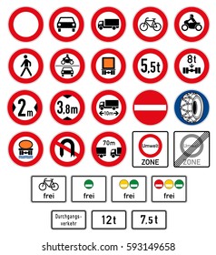 Collection of vector signs. The prohibition movement. Germany.