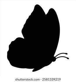 Collection of vector silhouettes of butterflies isolated on white background. Collection of Different Butterfly Poses, Perfect symbol for your web site design, logo, app, UI. Vector illustration, EPS.