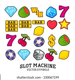 A collection of vector Slot Machine Symbols