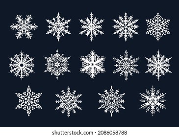 A collection of vector snowflakes 