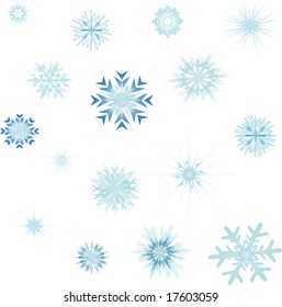 collection of vector snowflakes and stars
