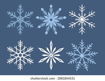 Sammlung von Vektorschneeflocken, Winterdekoration