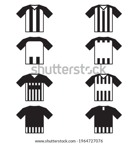 Collection of vector soccer jerseys icons front and back view. Football illustration.