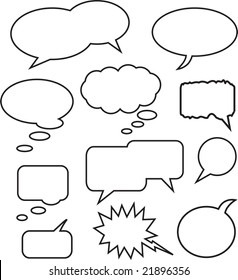 A Collection of Vector Speech Bubbles