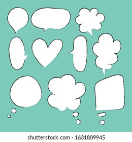 A collection of vector speech and thought communication bubbles.