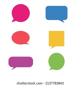 Collection of vector speech and thought communication bubbles